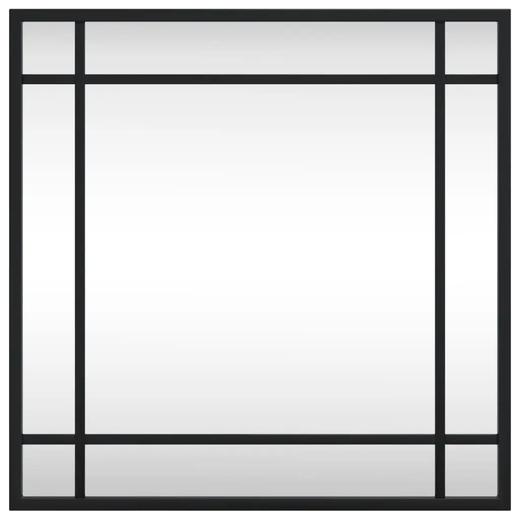 Square Wall Mirror Black 40x40 cm Iron Frame Minimalist Home Decor Hanging