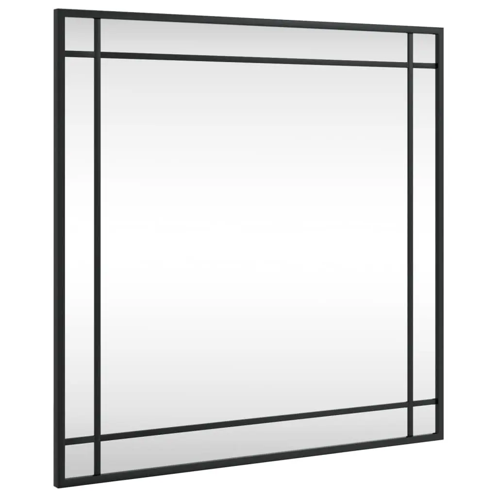 Wall Mirror Square Black 60x60cm Glass Iron Frame Minimalist Home Decor Hanging