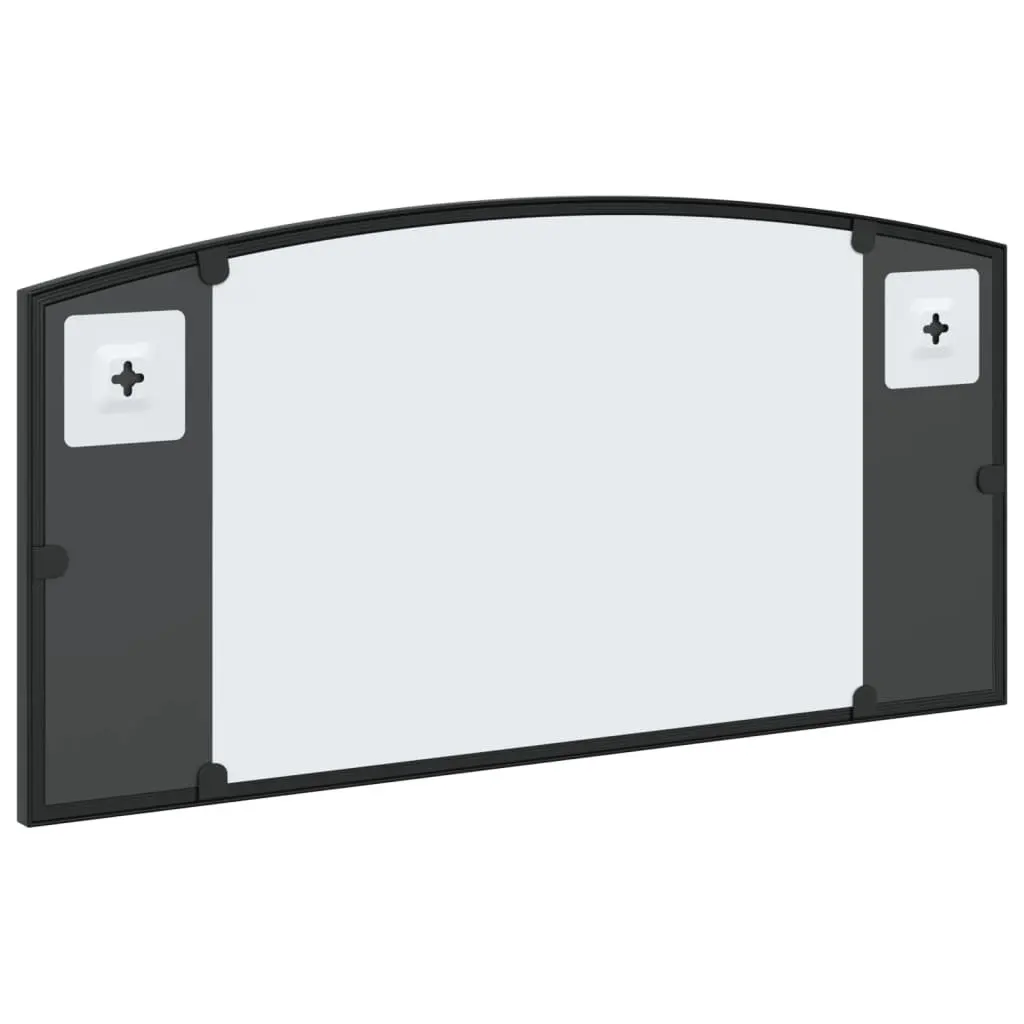 Wall Mirror Black Arch 60x30 cm Iron Frame Glass Minimalist Home Decor Bedroom