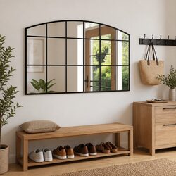 Practical Black Arch Wall Mirror for Your Home 100x60 cm