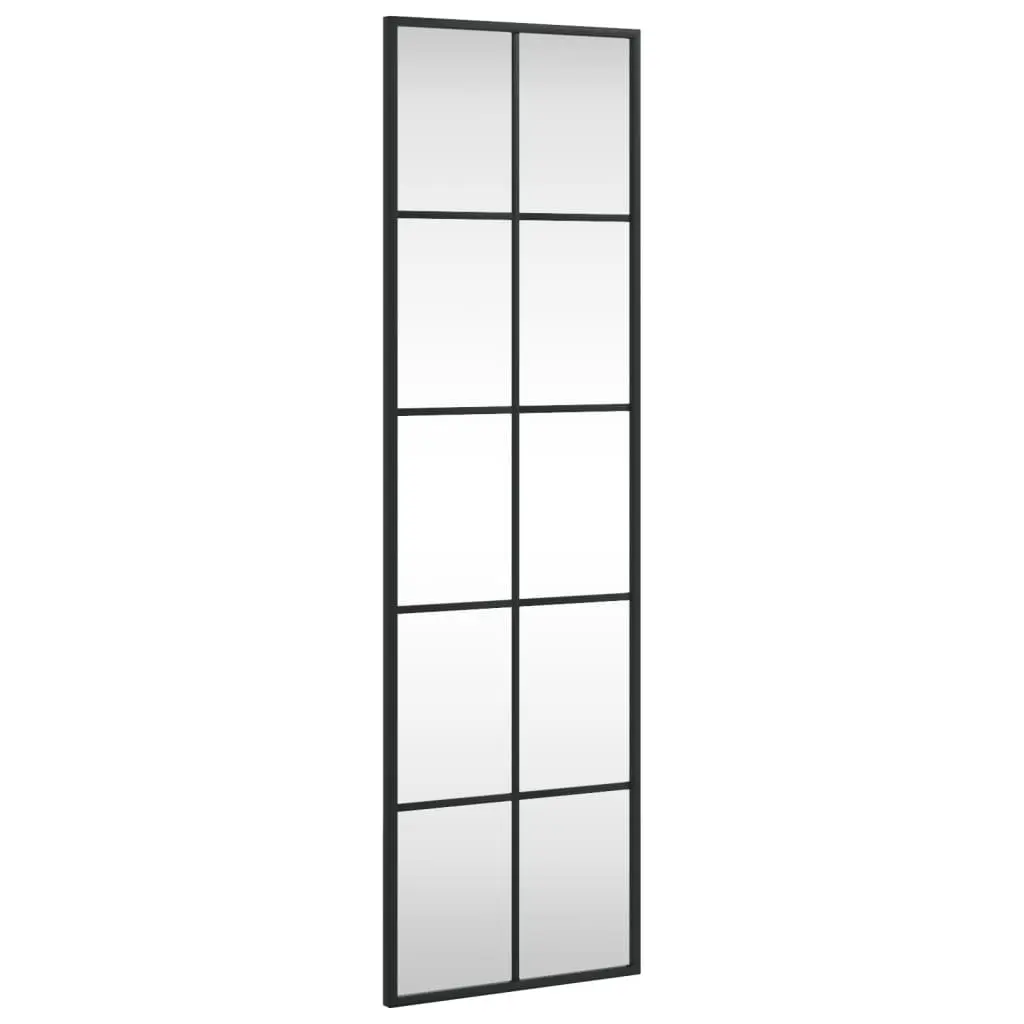 Wall Mirror Glass Iron Black 30x100 cm Vertical Horizontal Mount Home Decor