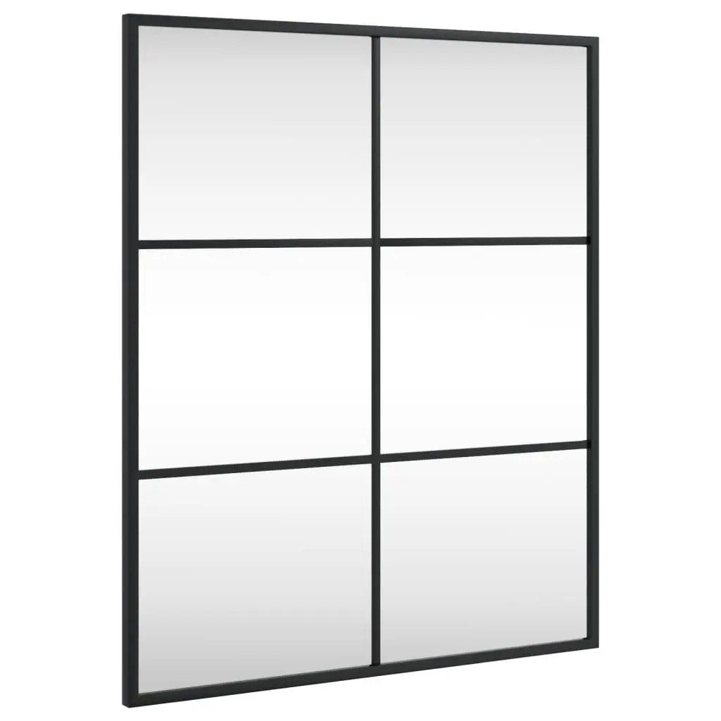 Wall Mirror Rectangle Black 50x60cm Hanging Home Decor Minimalist Design