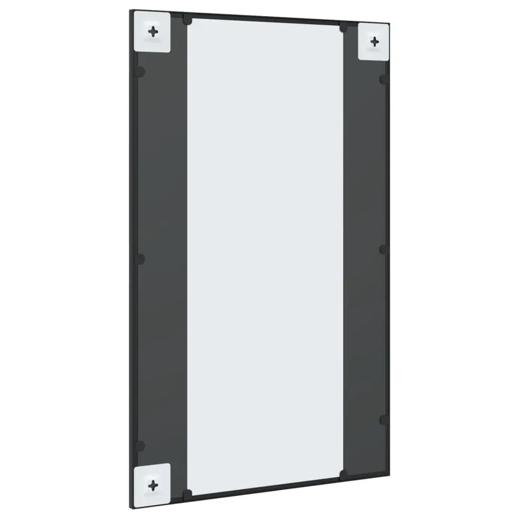 Wall Mirror Rectangle Black 50x80 cm Iron Frame Minimalist Home Decor Hanging