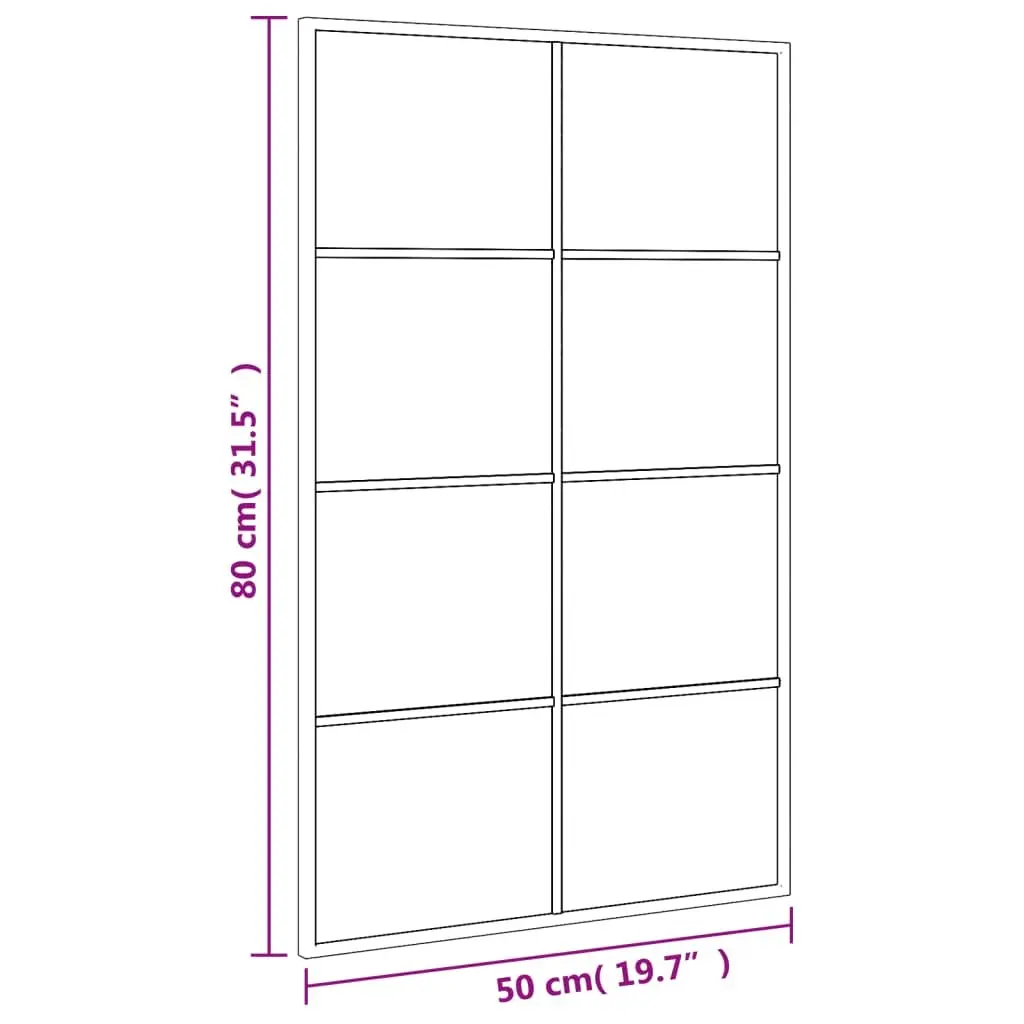 Wall Mirror Rectangle Black 50x80 cm Iron Frame Minimalist Home Decor Hanging