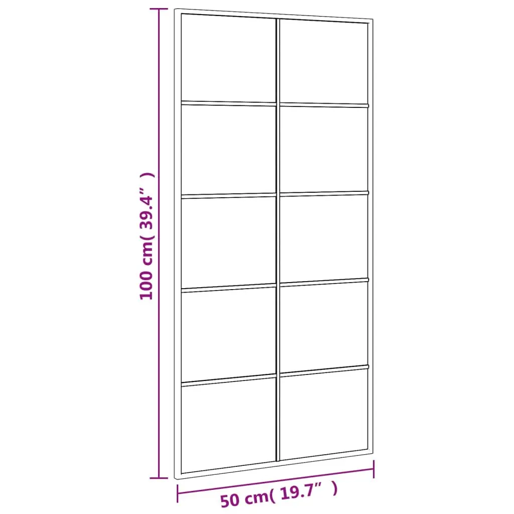 Wall Mirror Rectangle Black 50x100 cm Bathroom Bedroom Living Room Decor Mounted