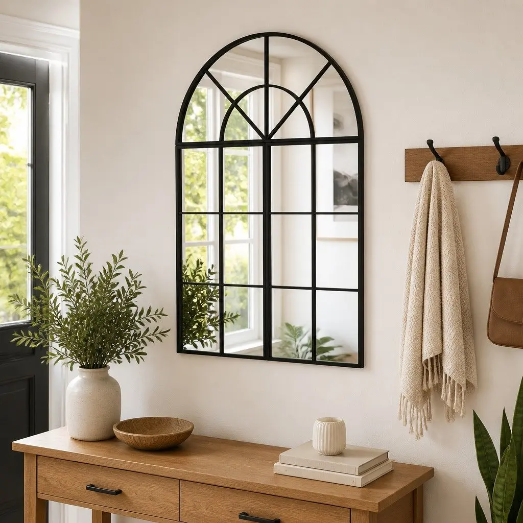 Wall Mirror Iron Frame 60x30 cm Black Minimalist Home Decor