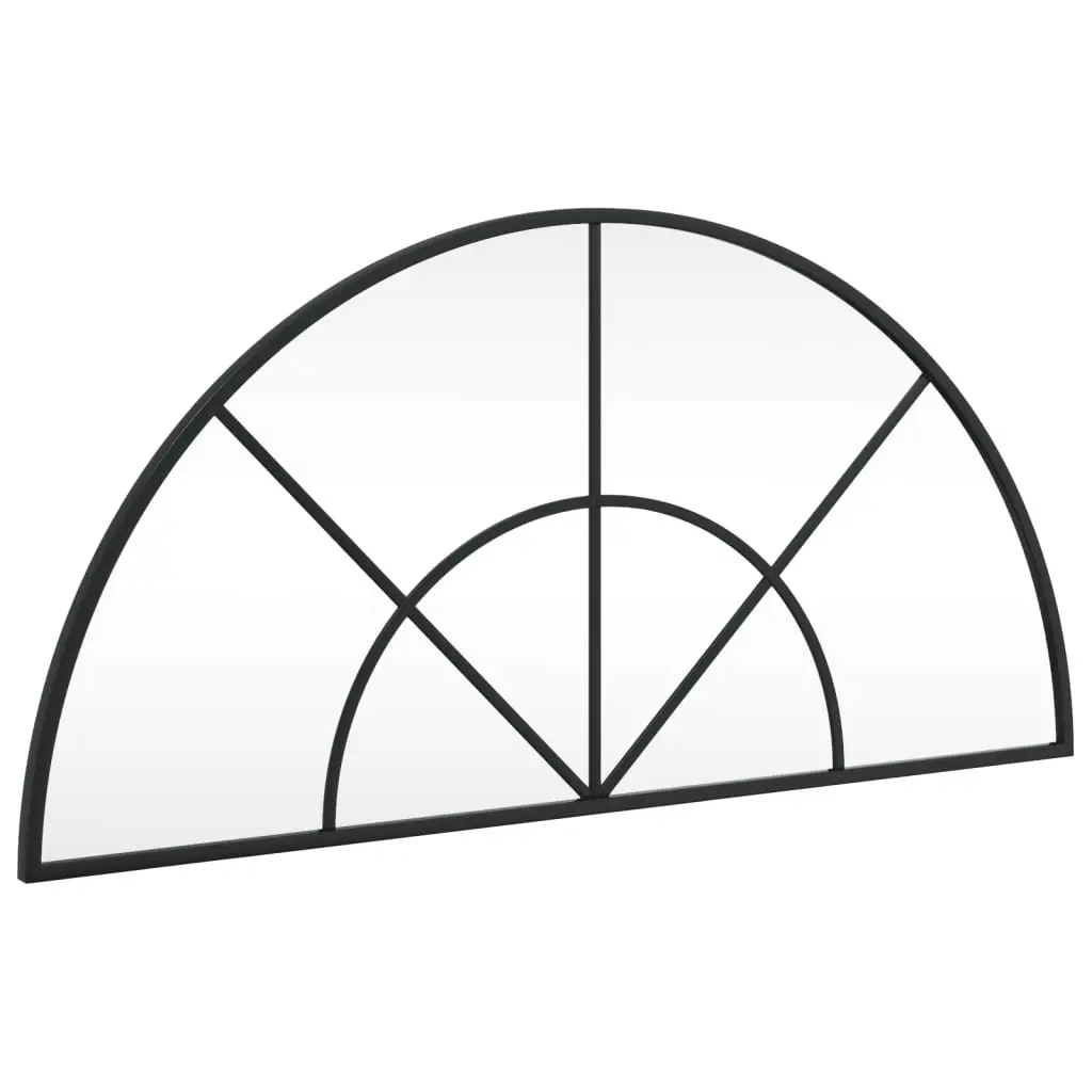 Wall Mirror Black Arch Iron Frame 80x40 cm Bedroom Hallway Living Room Decor