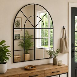 Practical Black Arch Wall Mirror for Any Room 100x50 cm