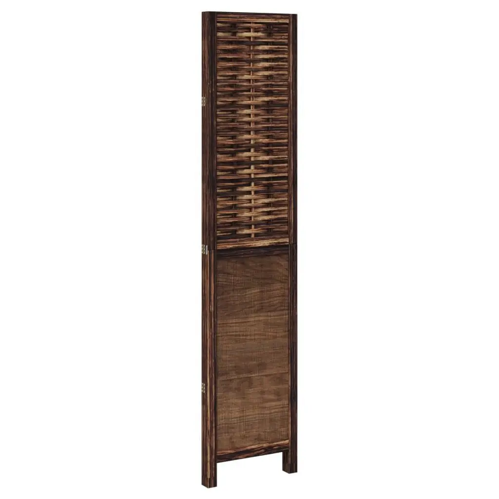 3-Panel Dark Brown Room Divider for Home