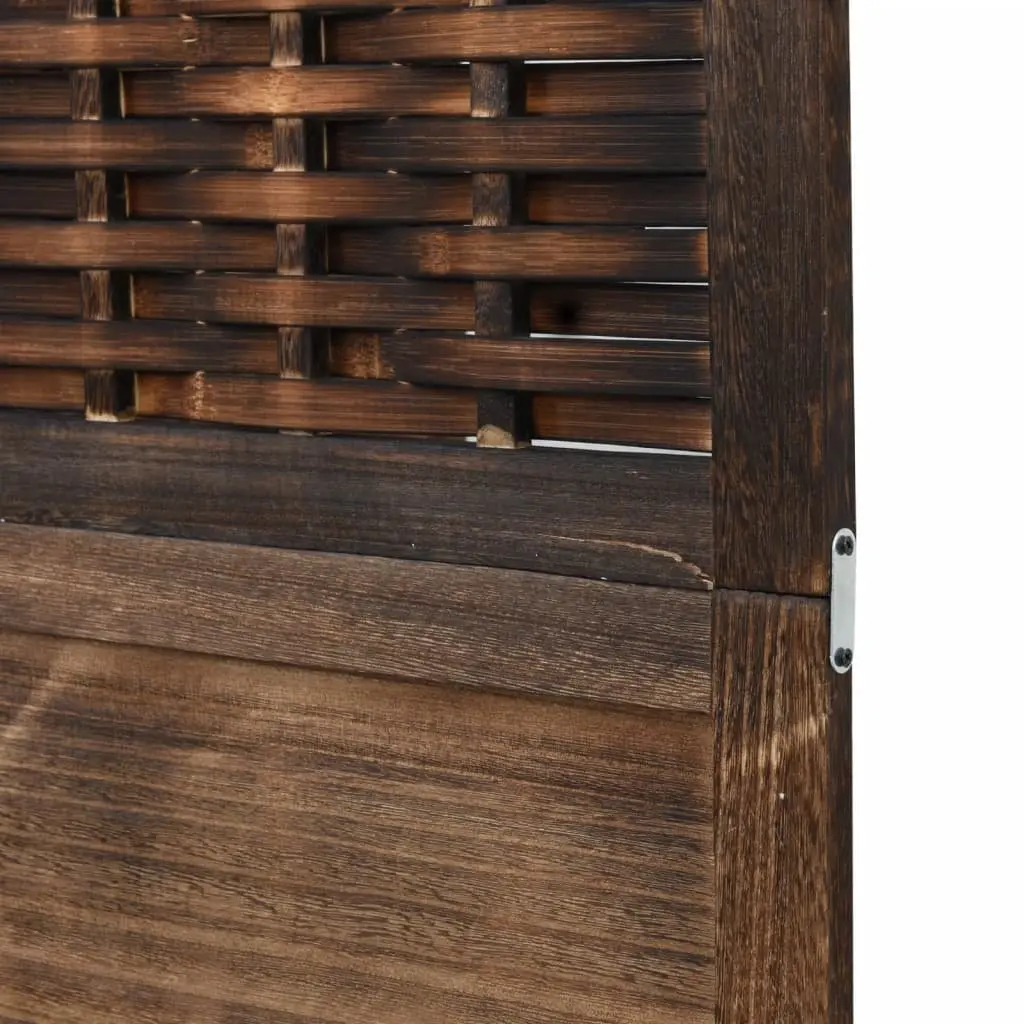 Room Divider 5 Panels Brown Folding Partition Privacy Screen Indoor Decorative