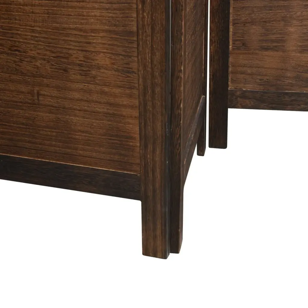 Room Divider 5 Panels Brown Folding Partition Privacy Screen Indoor Decorative