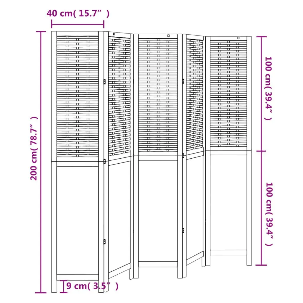 Room Divider with 5 Panels for Home Use