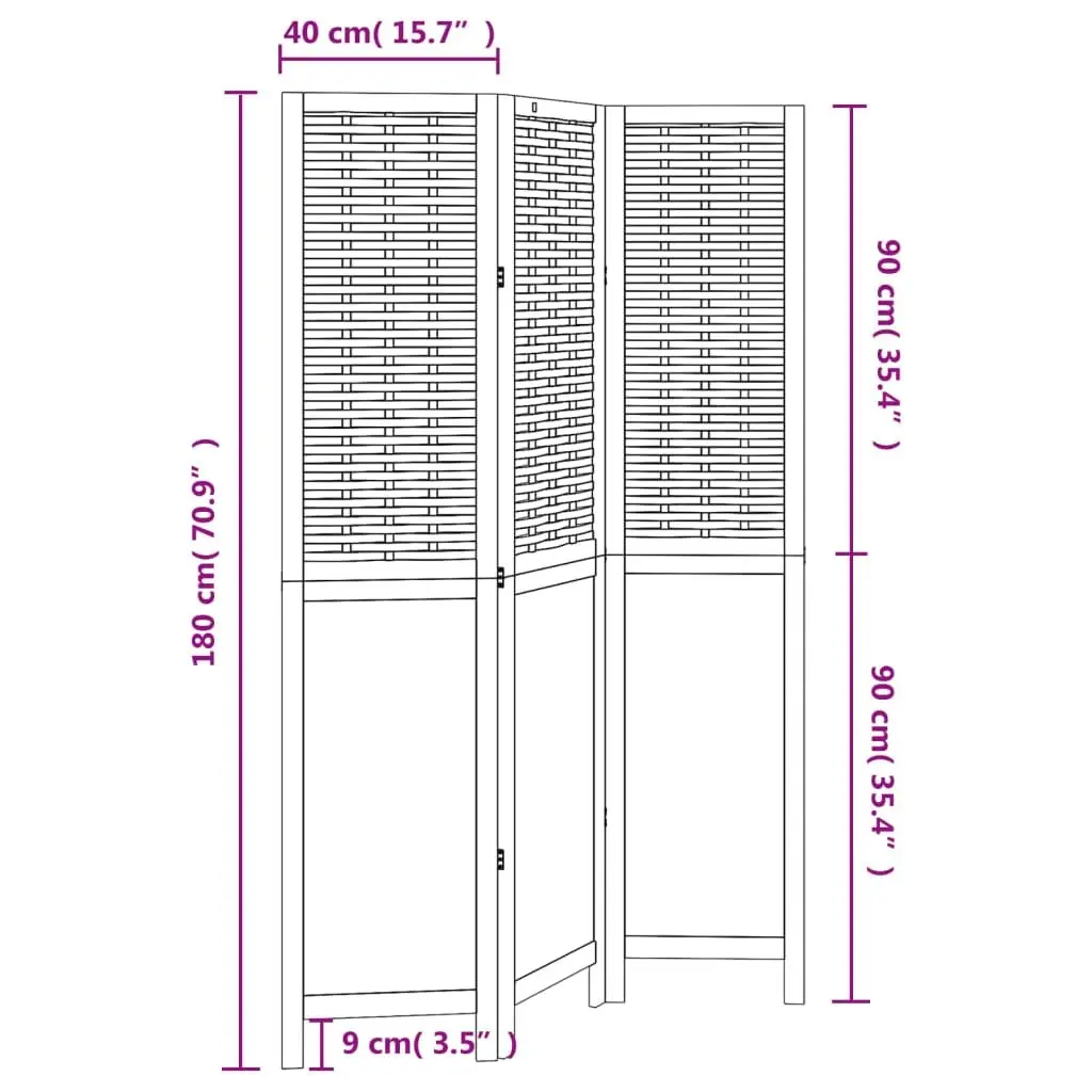 Room Divider 3 Panels White Folding Privacy Screen Indoor Partition Bedroom