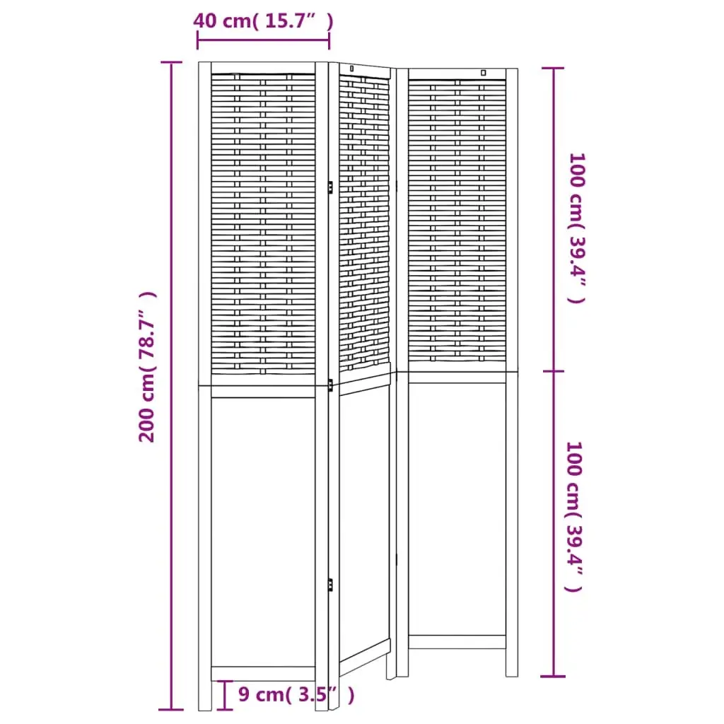3-Panel Room Divider for Various Indoor Settings
