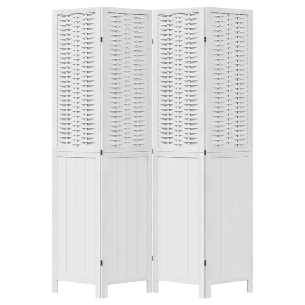 Room Divider 4 Panels White Folding Privacy Screen Partition Indoor Decorative