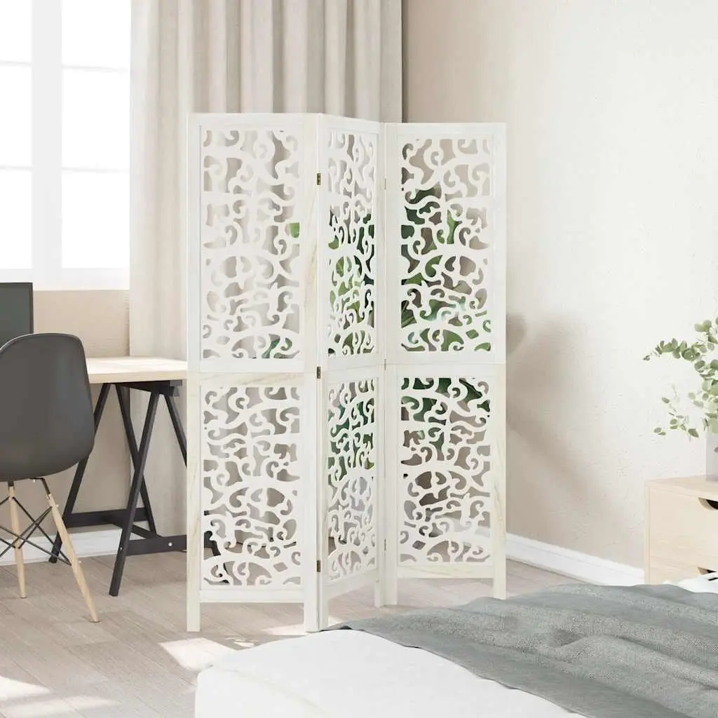 Room Divider 3 Panels White Folding Privacy Screen Indoor Partition Decorative