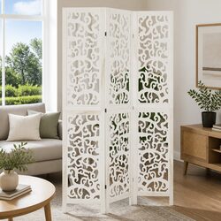 Room Divider 3 Panels White Folding Privacy Screen Partition Indoor Decor