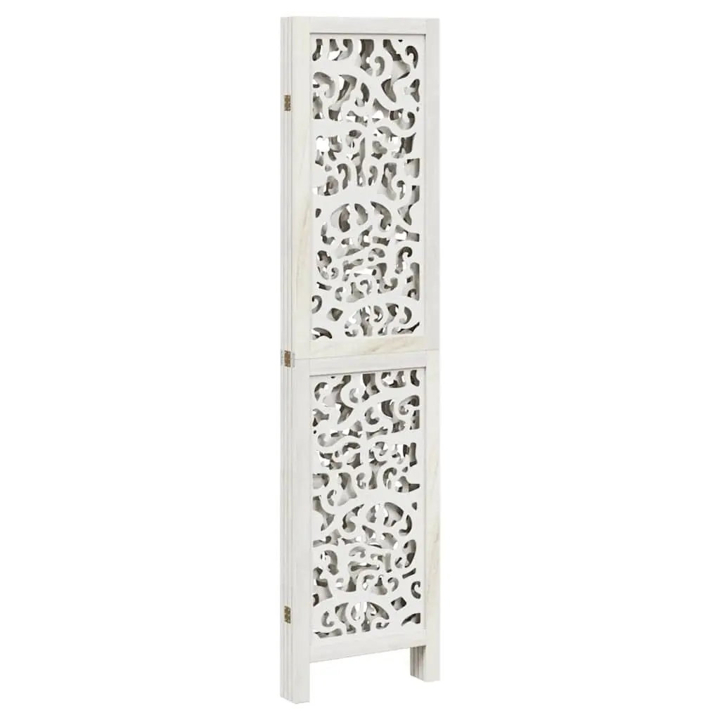 Room Divider Wood Frame 4 Panels White Folding Privacy Screen Indoor Partition