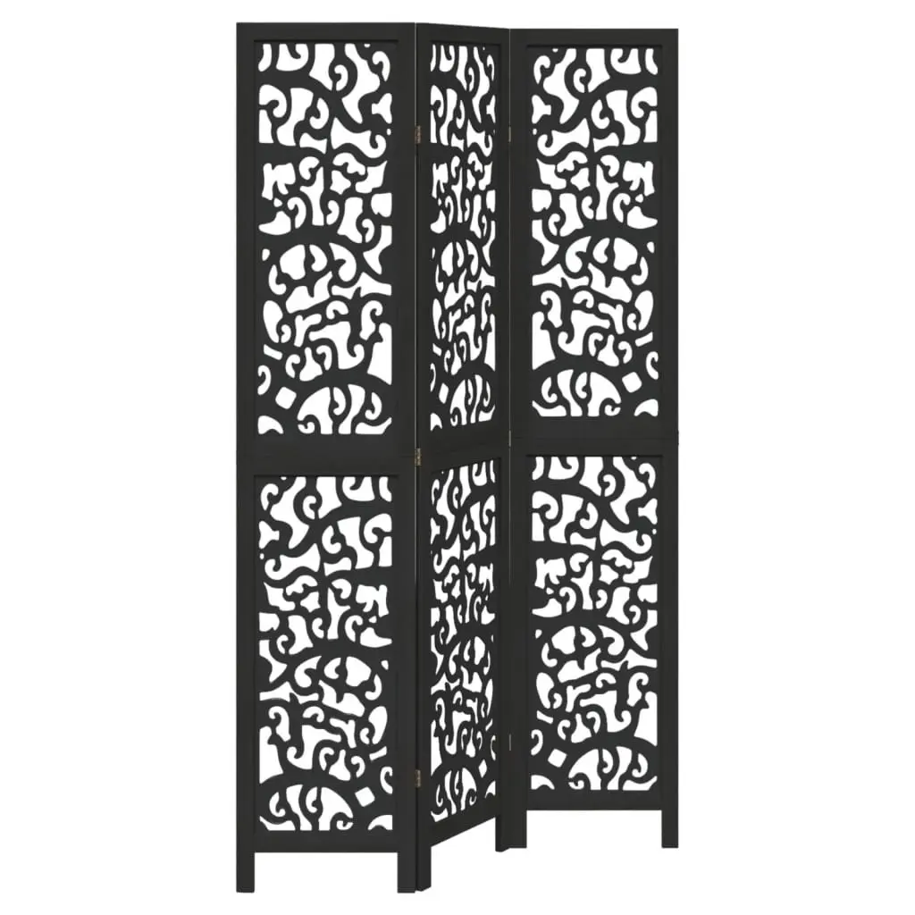 Room Divider 3 Panel Black Folding Privacy Screen Partition Indoor Decor