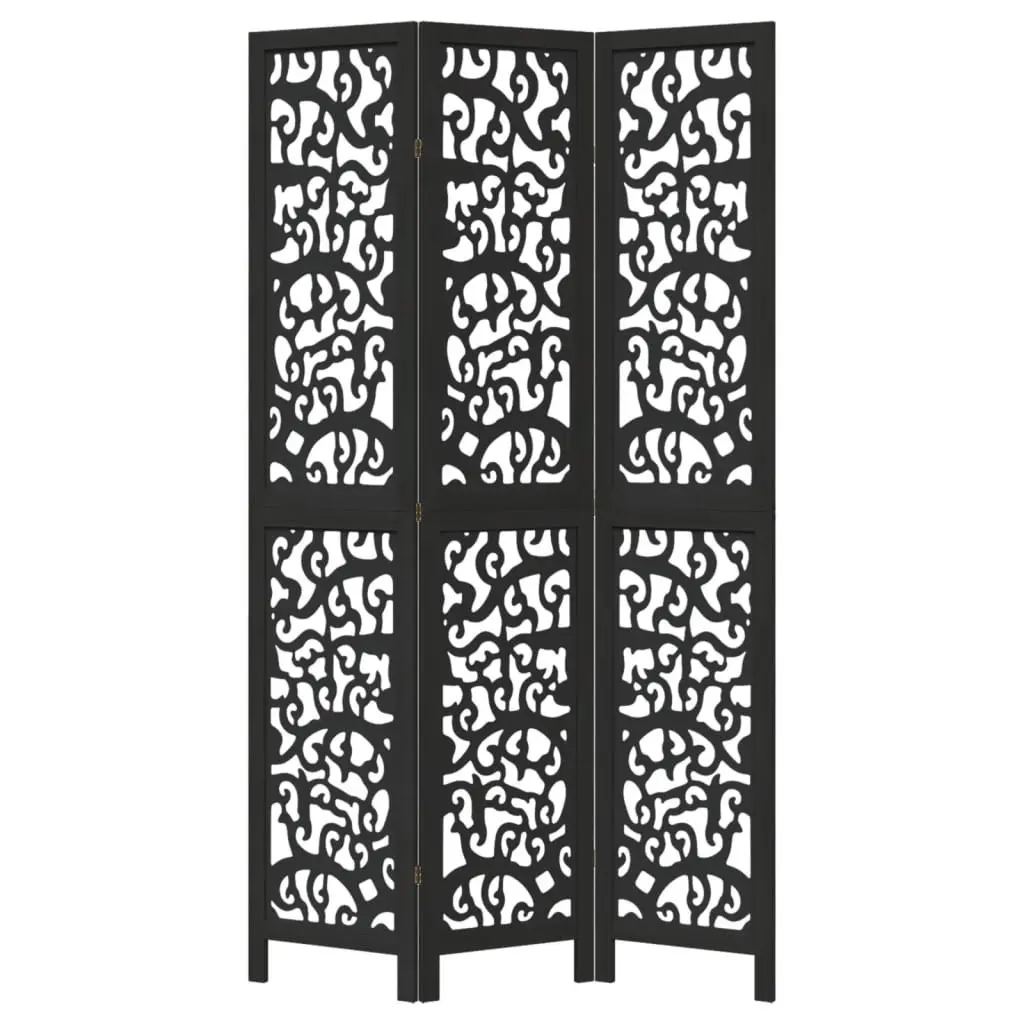 Room Divider 3 Panel Black Folding Privacy Screen Partition Indoor Decor