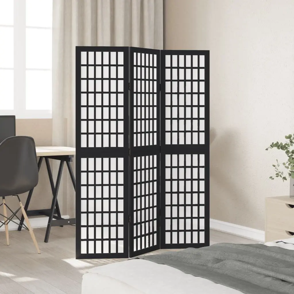 Room Divider 3 Panels Black Folding Privacy Screen Indoor Bedroom Living Space