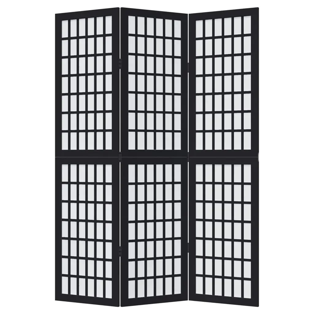 Room Divider 3 Panels Black Folding Privacy Screen Indoor Bedroom Living Space