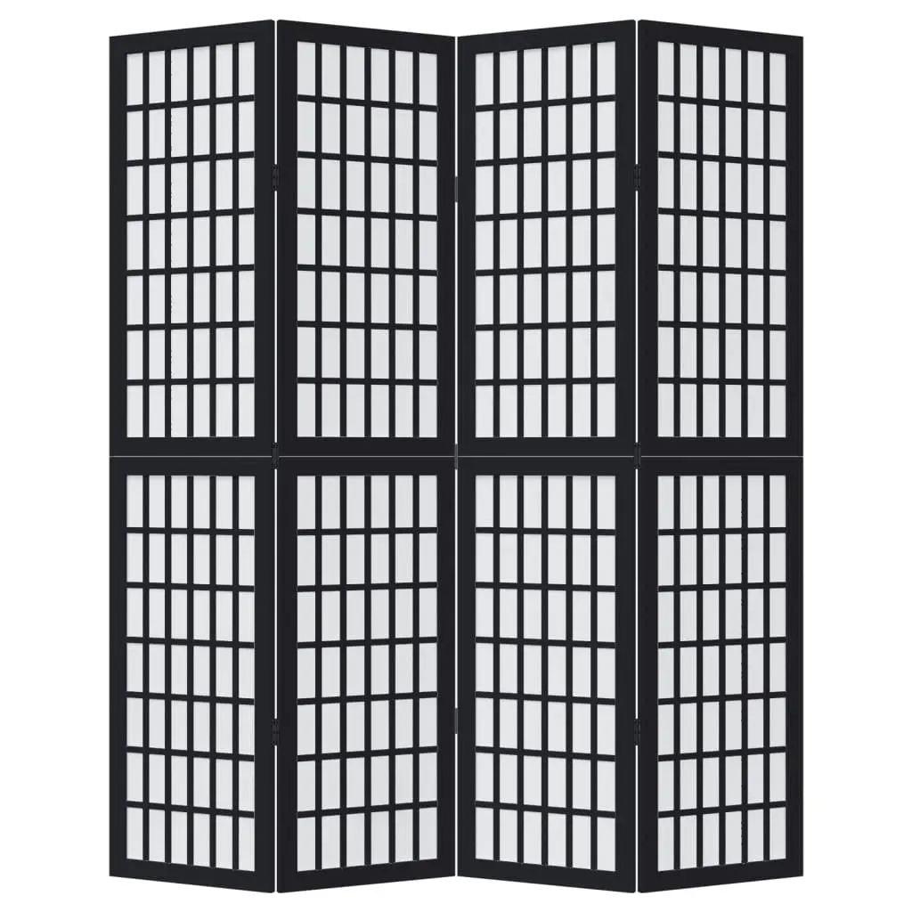 Room Divider 4 Panels Black Folding Privacy Screen Partition Indoor Decorative