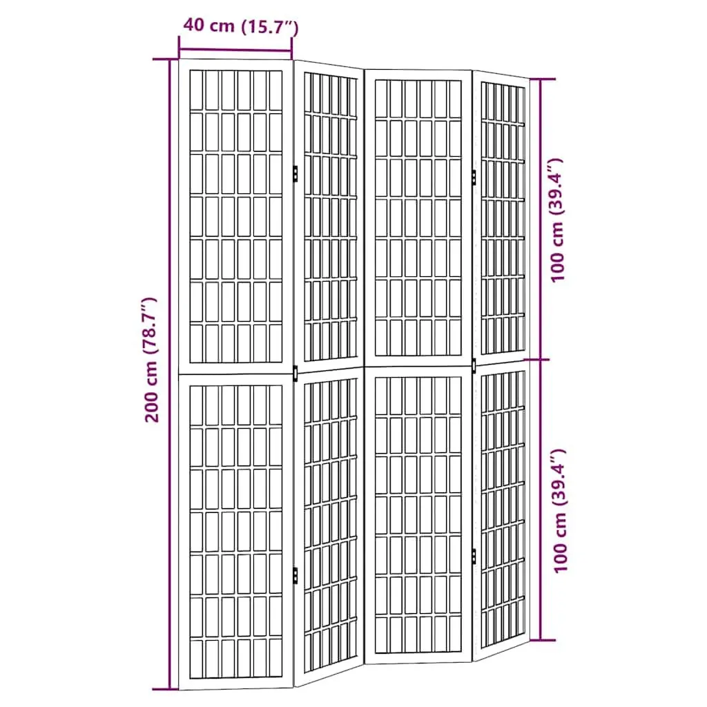 4-Panel Room Divider for Living Areas