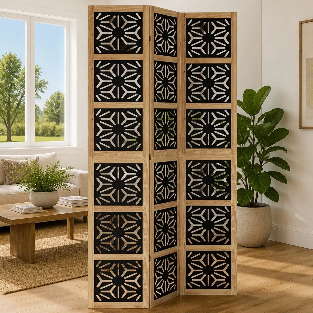 Room Divider 3 Panels Folding Privacy Screen Partition Decorative Home Office
