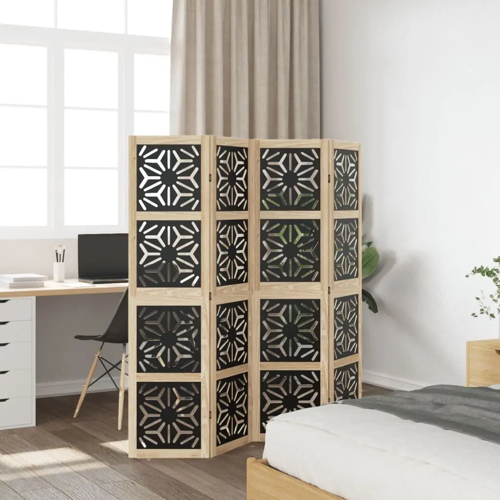 Room Divider 4 Panels Folding Privacy Screen Indoor Space Partition