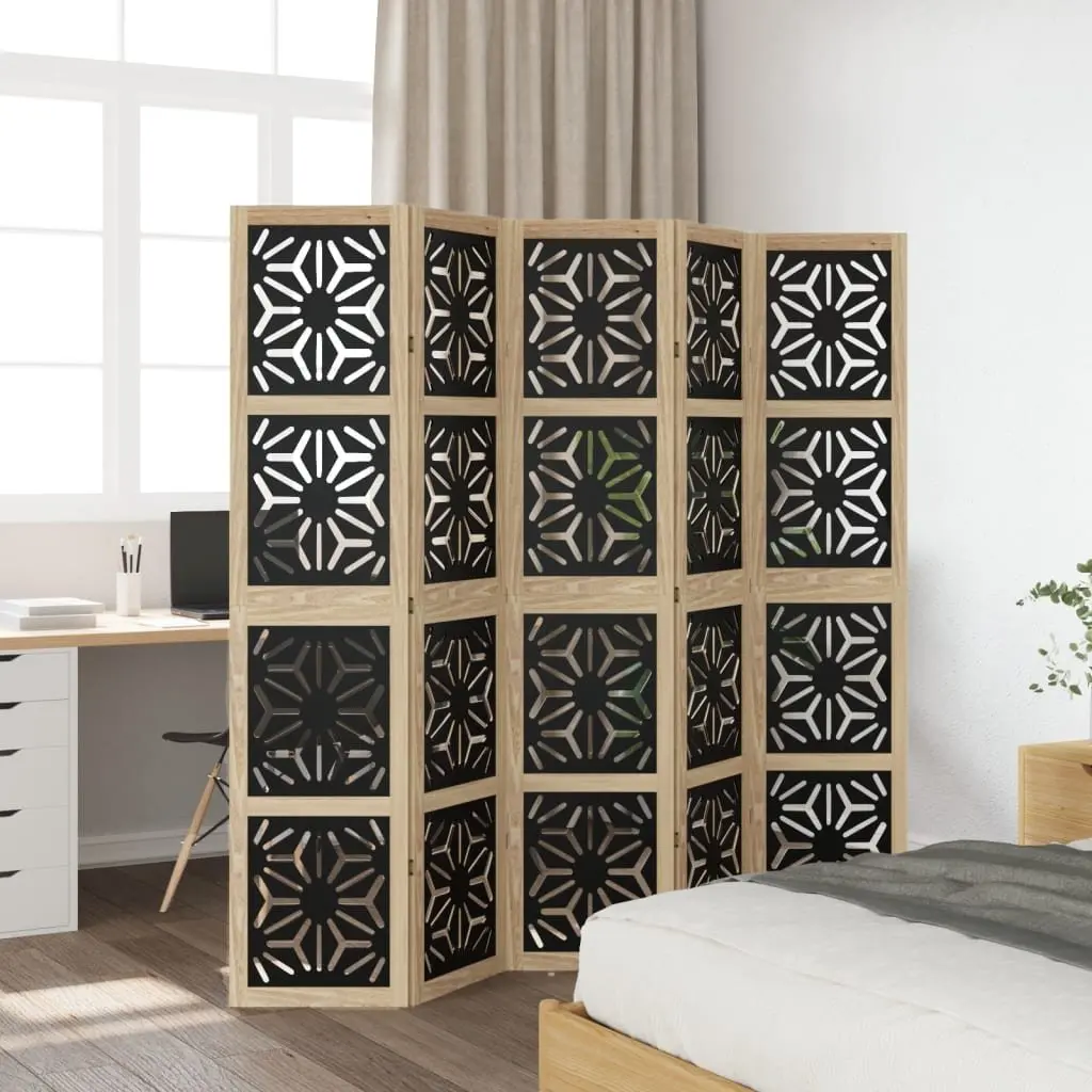 Folding Room Divider with 5 Panels