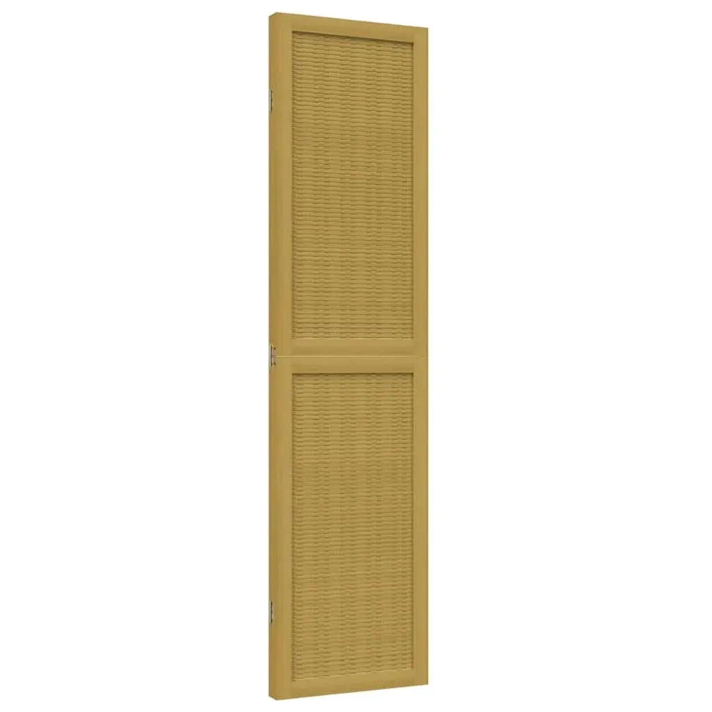 Room Divider Folding Privacy Screen 3 Panels Natural Bamboo Solid Paulownia Wood Brown Indoor