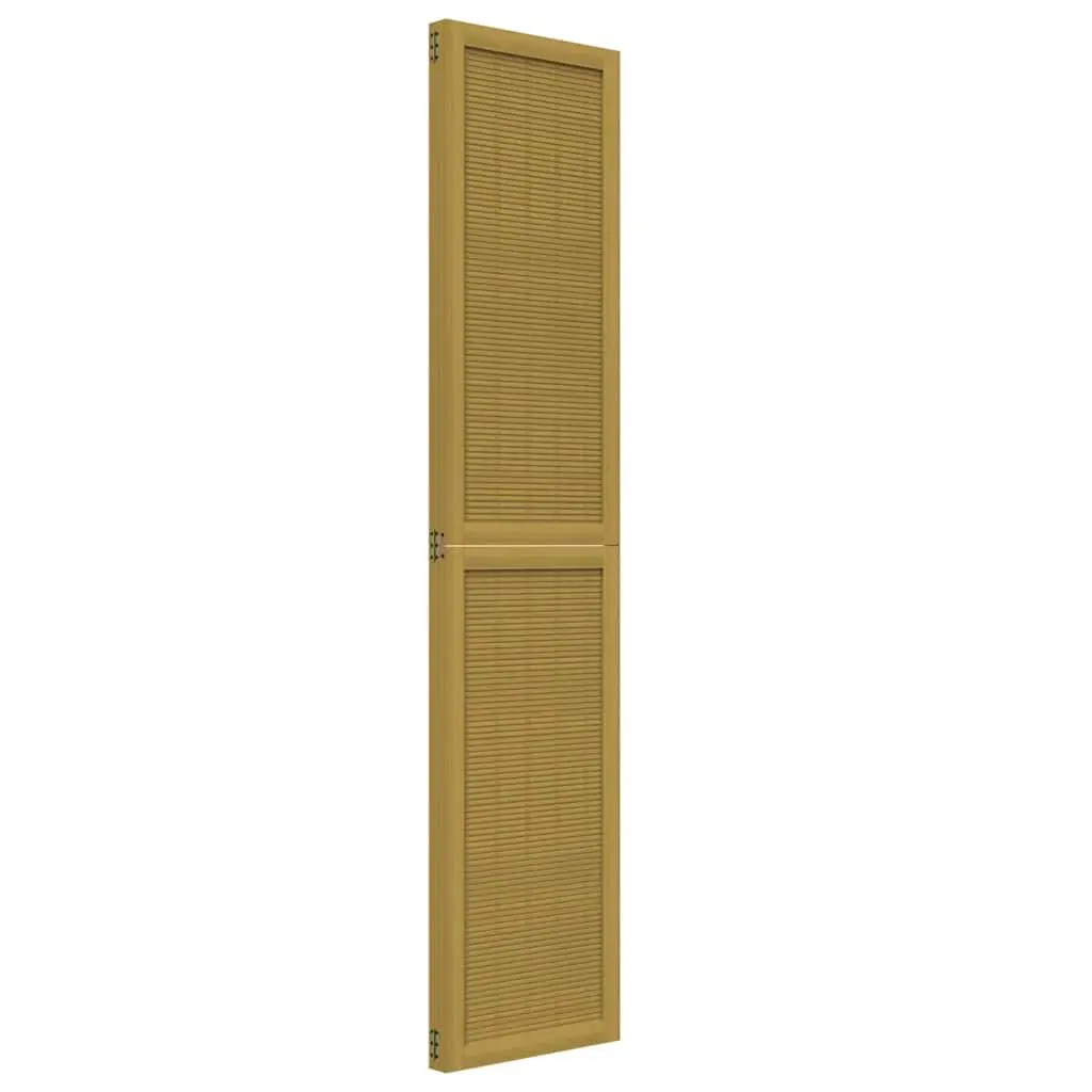 Room Divider 3 Panels Brown Folding Privacy Screen Indoor Partition Wooden Frame