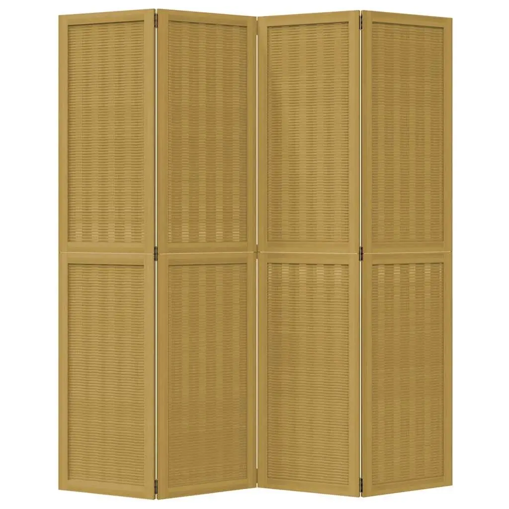 4-Panel Brown Folding Privacy Screen for Indoors