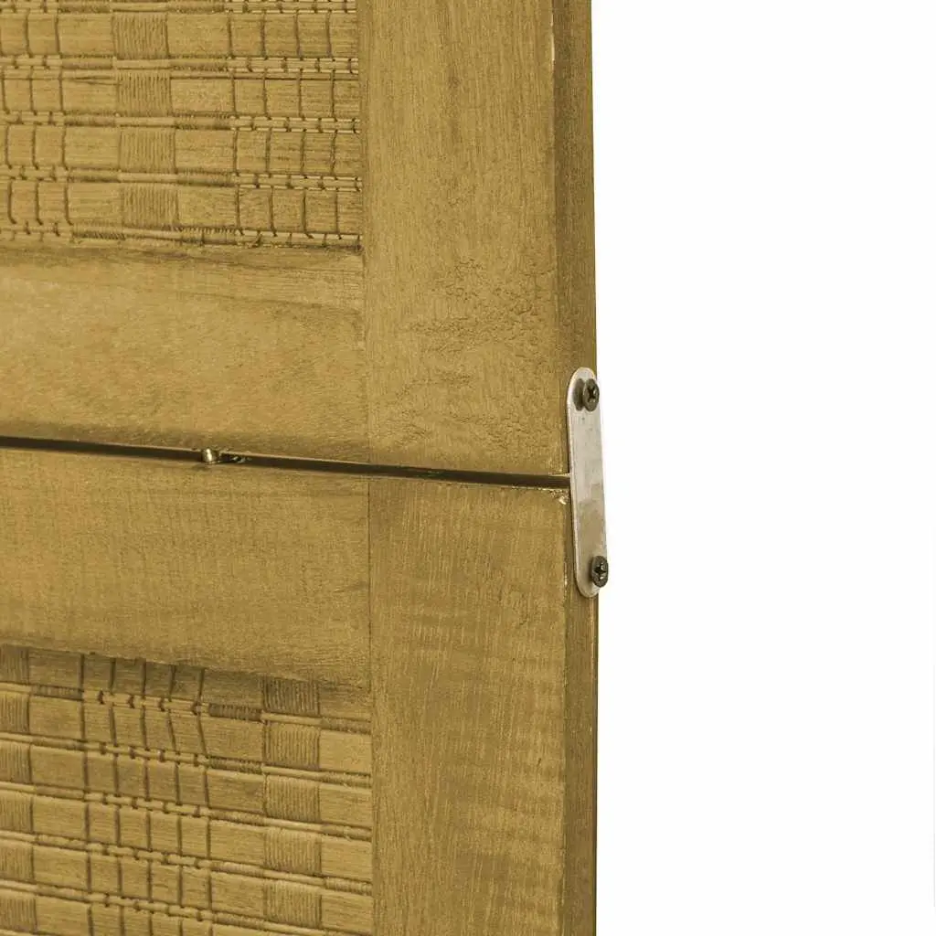 Room Divider Folding Privacy Screen 6 Panels Solid Paulownia Wood Natural Bamboo Strips Brown