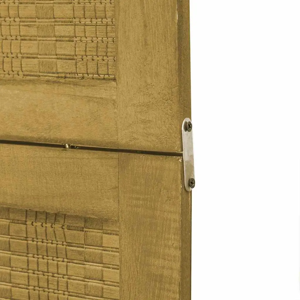 Room Divider Folding Privacy Screen 6 Panels Solid Paulownia Wood Brown Bamboo Indoor