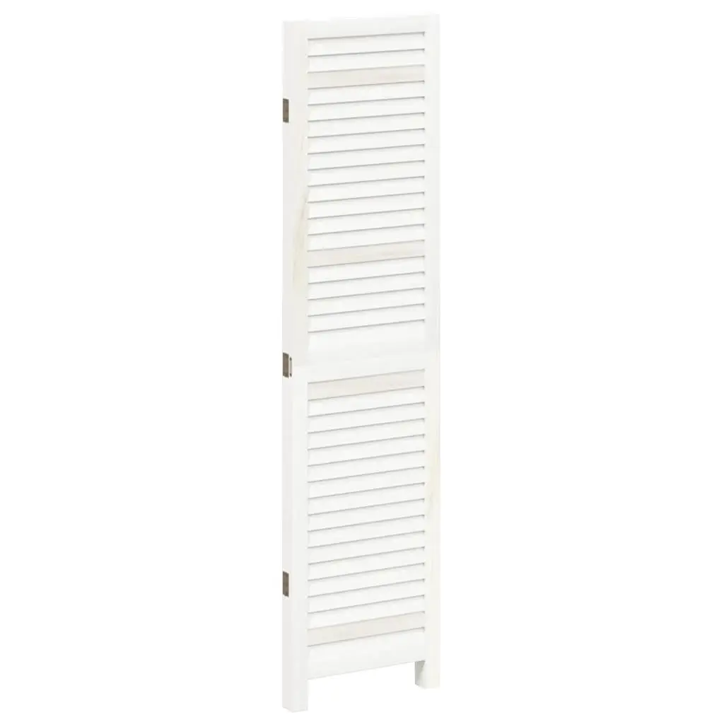 Room Divider 3 Panels White Solid Wood Paulownia Folding Privacy Screen