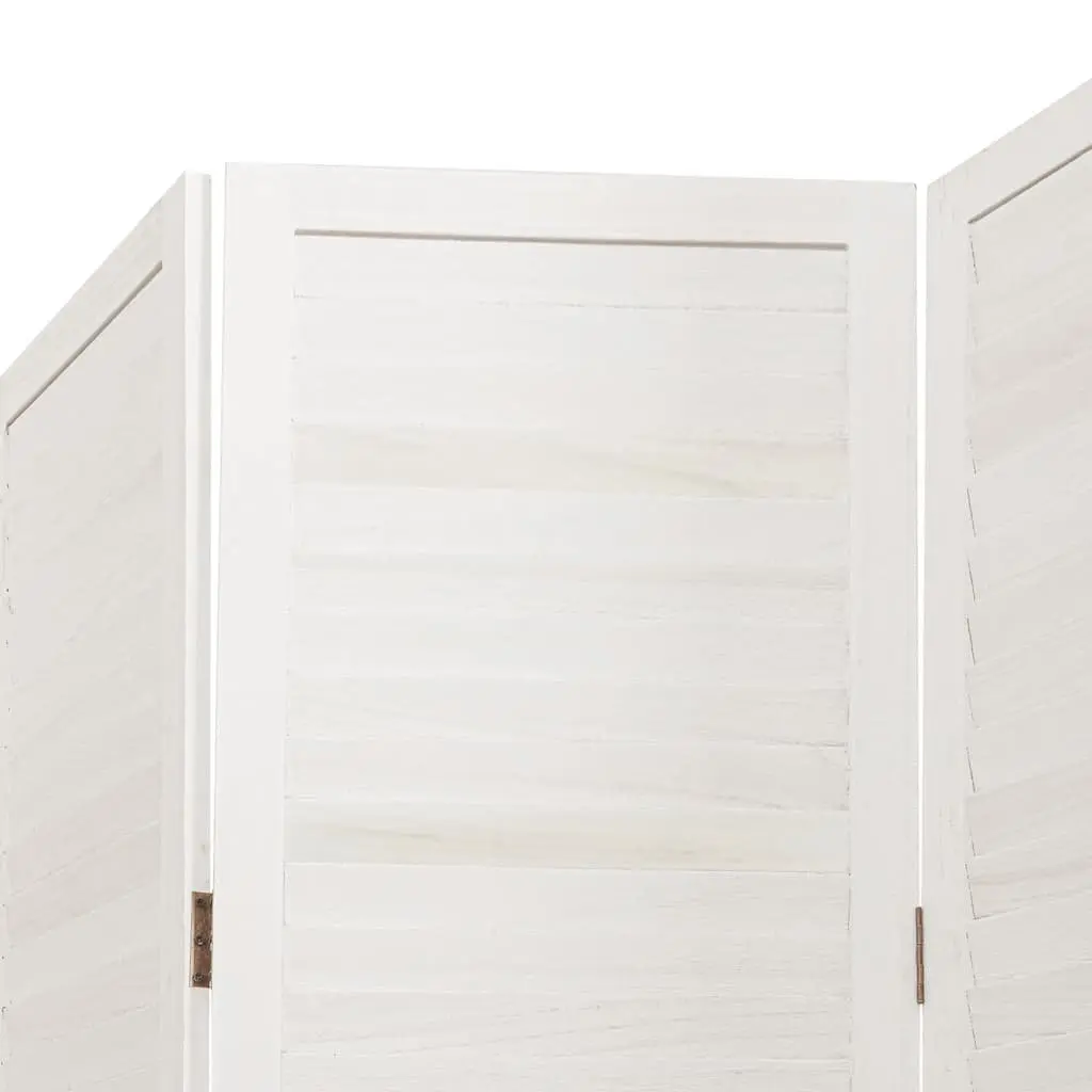 Room Divider 3 Panels White Solid Wood Paulownia Folding Privacy Screen