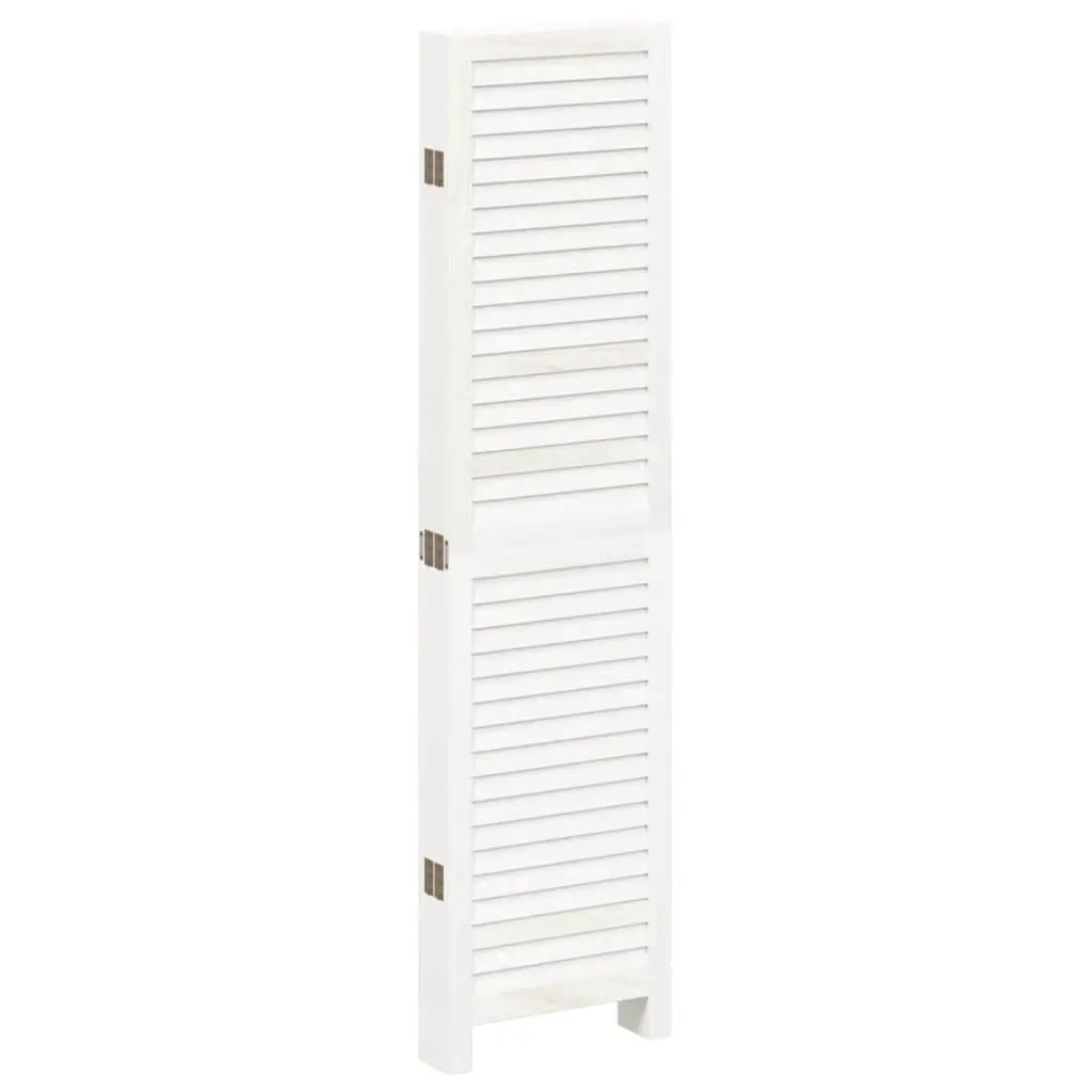 6 Panel Folding Screen Room Divider Solid Wood White Indoor Privacy Partition