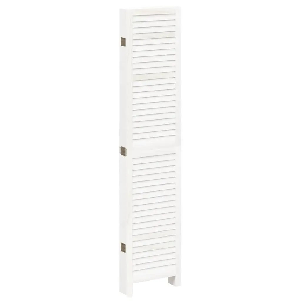 6 Panel Folding Privacy Screen Solid Wood Paulownia White Room Divider