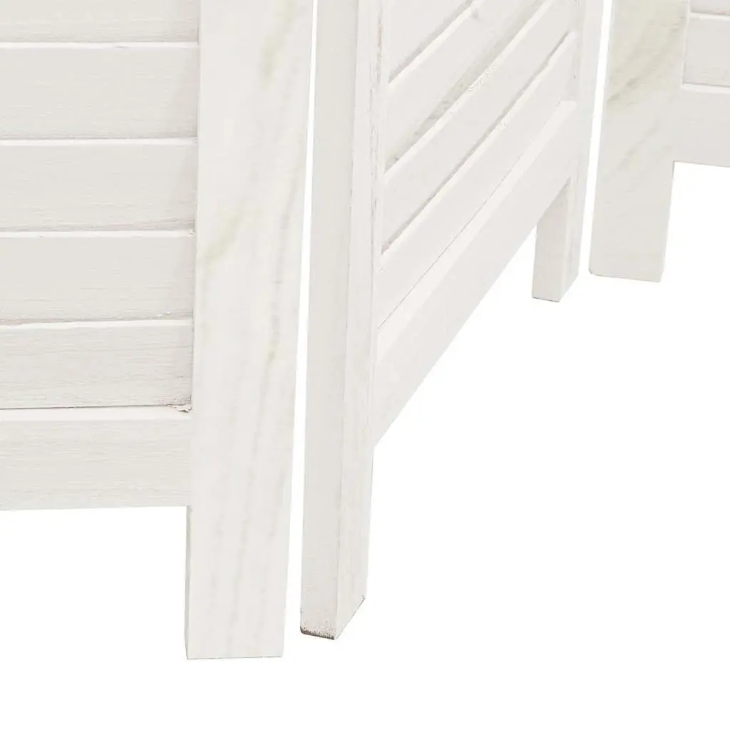 6 Panel Folding Privacy Screen Solid Wood Paulownia White Room Divider