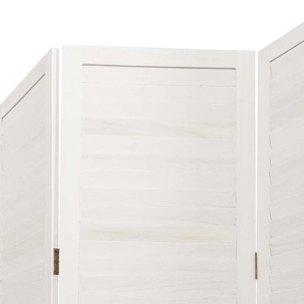 6 Panel Folding Privacy Screen Divider Solid Wood White Partition
