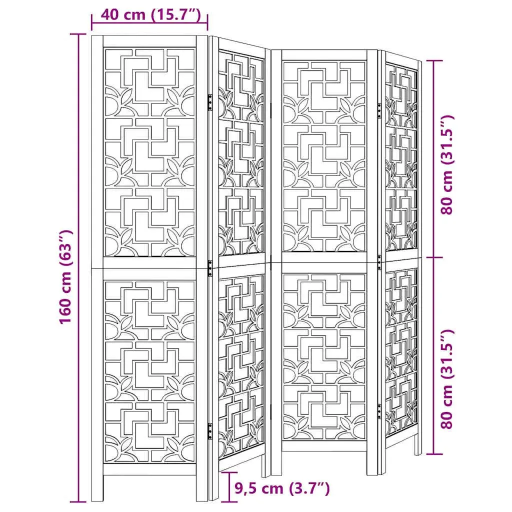 4-Panel Room Divider for Various Spaces