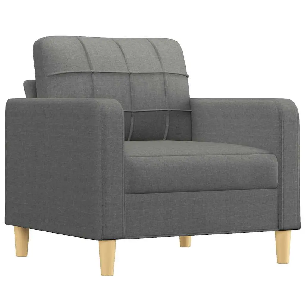Sofa Chair Fabric 60cm Grey Armchair Living Room Padded Lounge Furniture