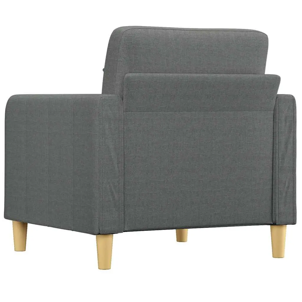 Sofa Chair Fabric 60cm Grey Armchair Living Room Padded Lounge Furniture