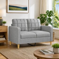 Practical Light Grey 2-Seater Sofa for Everyday Use