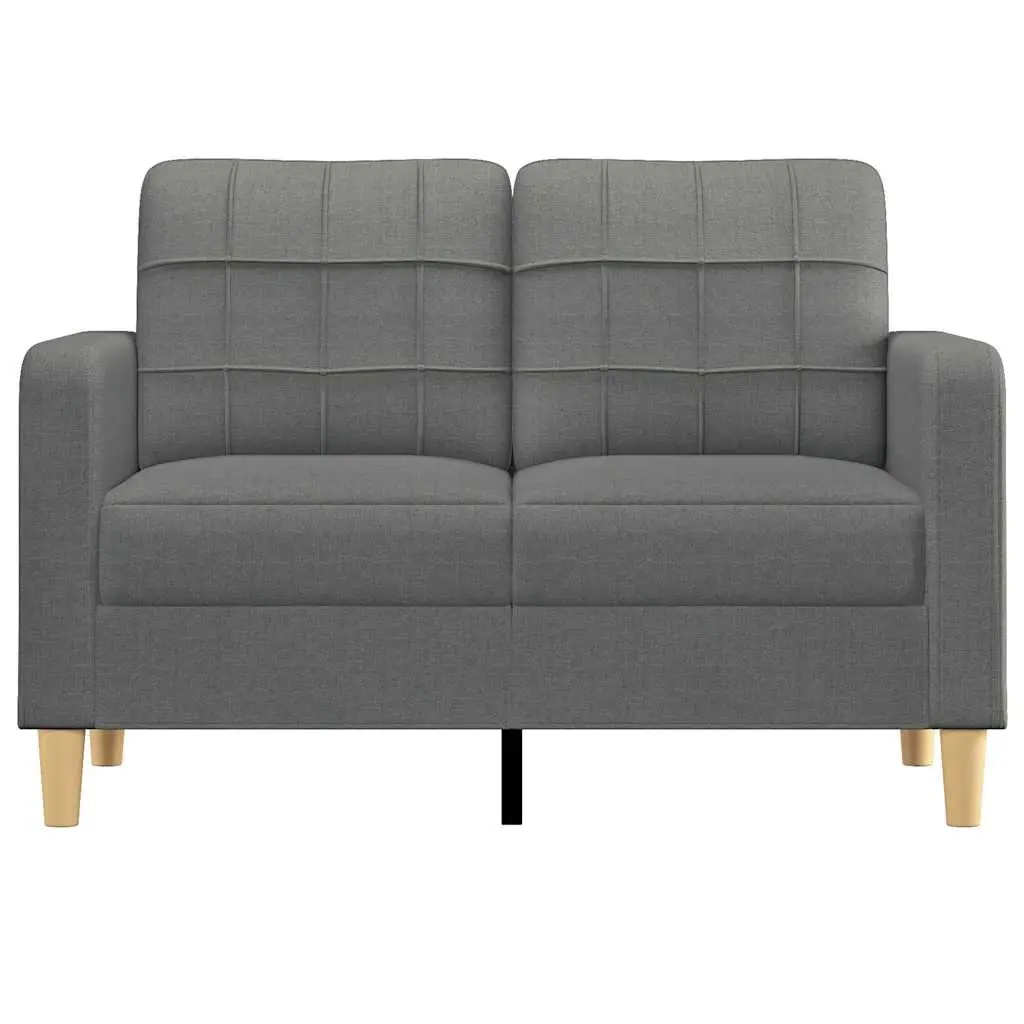2-Seater Sofa Fabric 120cm Grey Metal Frame