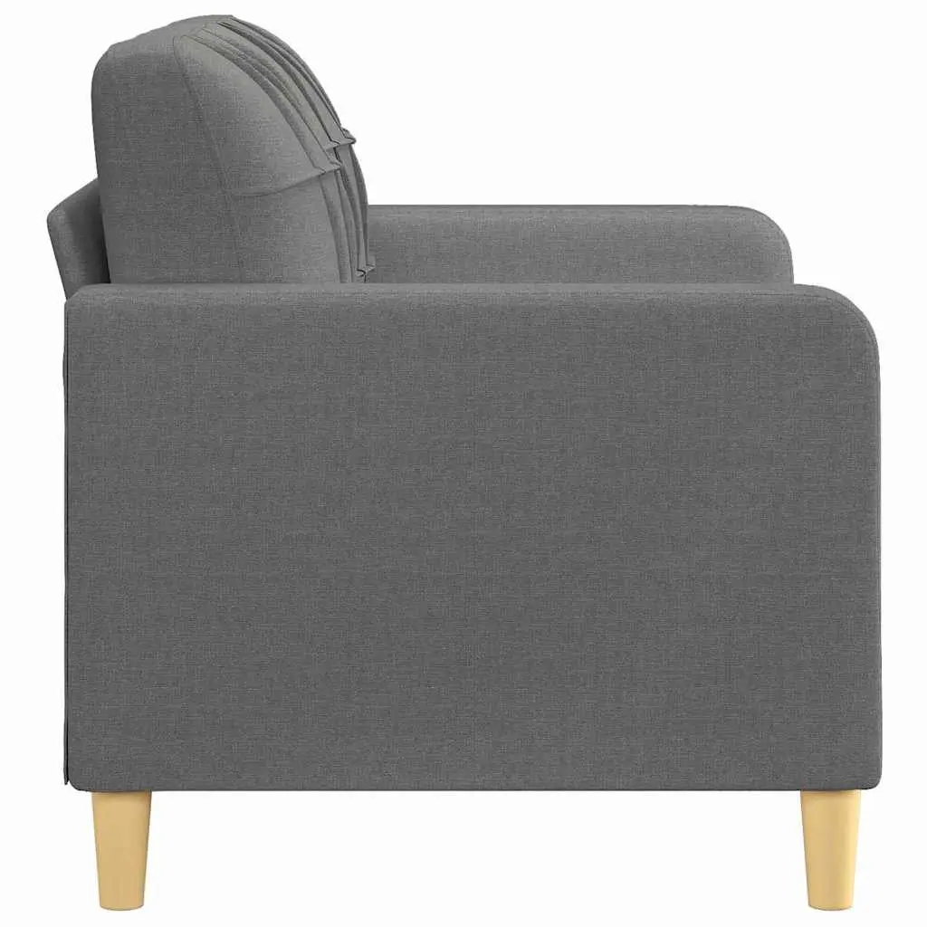 2-Seater Sofa Fabric 120cm Grey Metal Frame