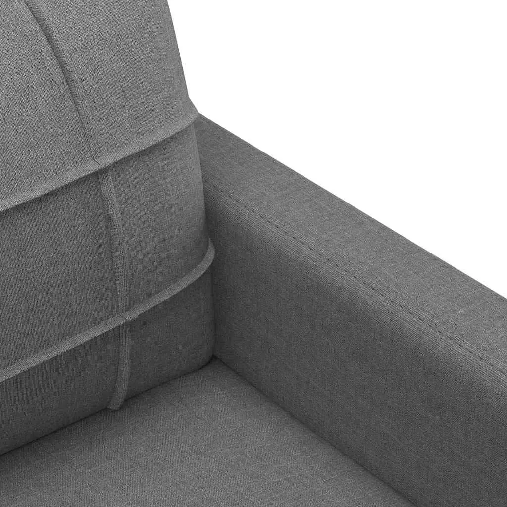 2-Seater Sofa Fabric 120cm Grey Metal Frame