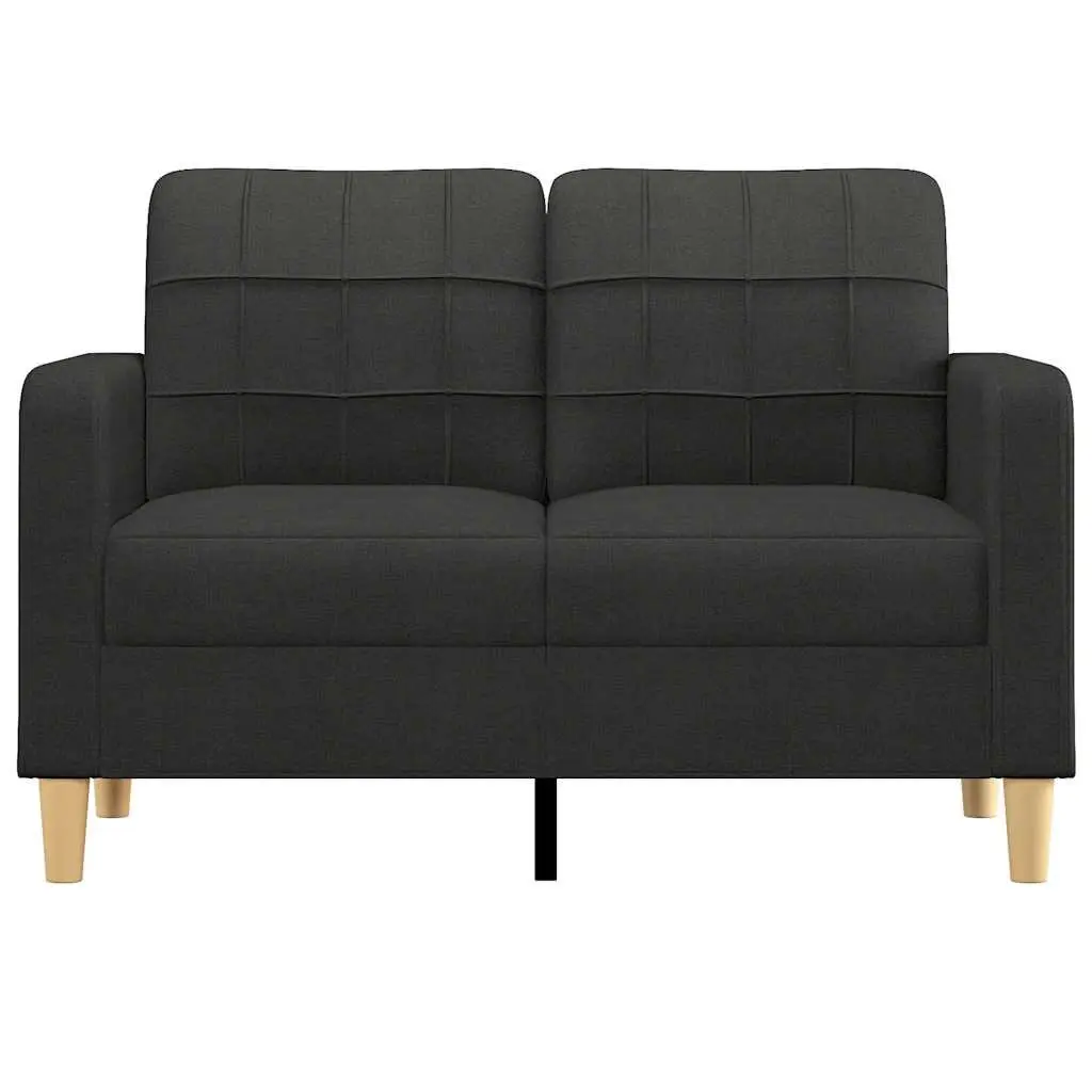 2-Seater Sofa Fabric Black 120cm Modern Lounge Couch